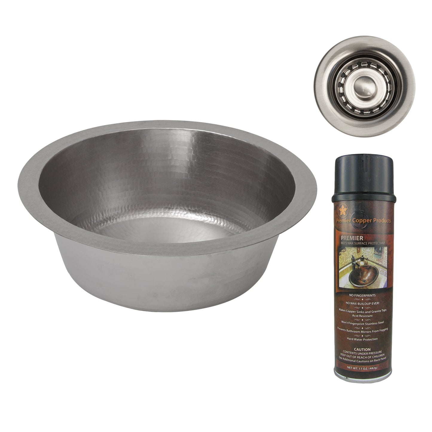 PREMIER COPPER PRODUCTS 14-in L x 14-in W Copper Dual-mount Residential Bar Sink