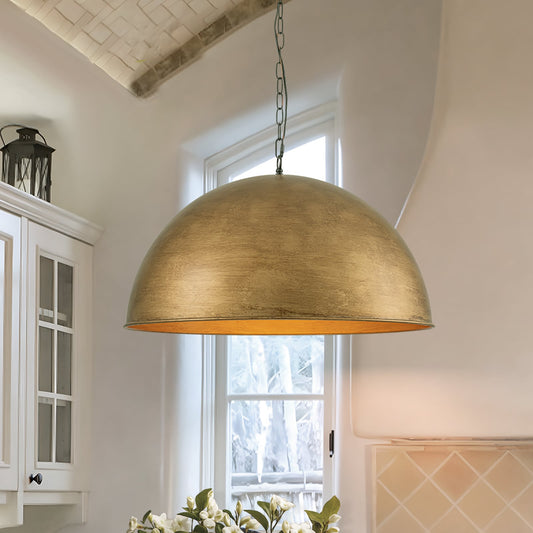 LLHZSY 4 -Light Antique Brushed Gold Modern/contemporary Metal Dome Indoor Hanging Pendant Light