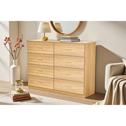 Fun Orange Bedroom Dresser Brown 8 -Drawer 47.2-in Standard dresser