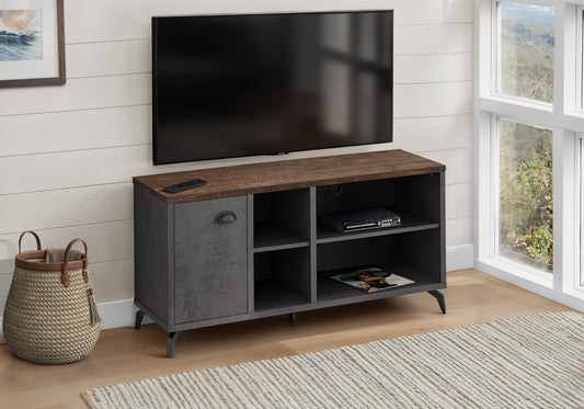 Tatayosi 48 Inch Industrial TV Stand with Reclaimed Wood Look and Adjustable Shelves for Most Television Sizes