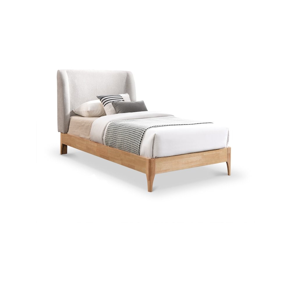 Meridian Ventura Grey Polyester Fabric Twin Bed