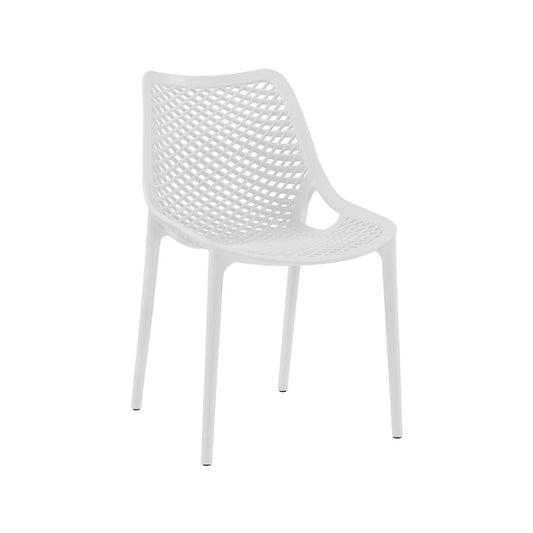 Meridian Mykonos White Outdoor Patio Dining Chair Set of 4