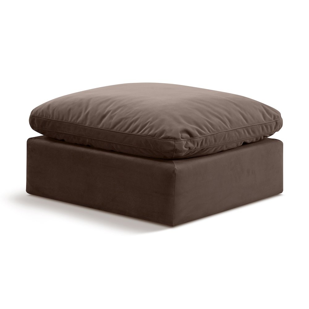 Meridian Indulge Brown Velvet Ottoman