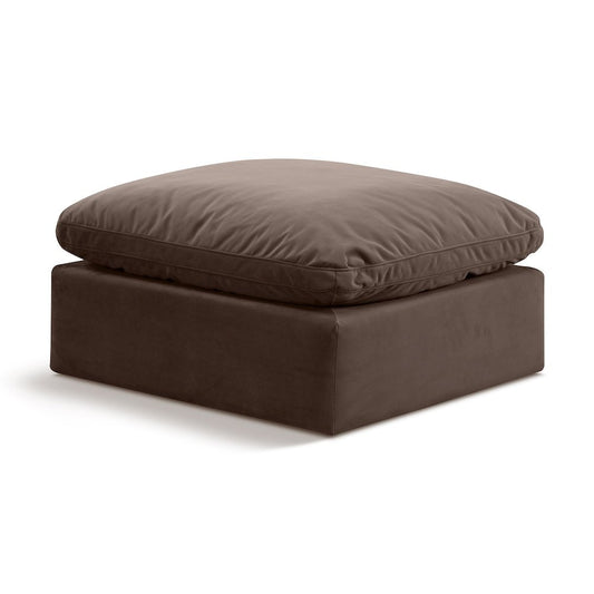 Meridian Indulge Brown Velvet Ottoman