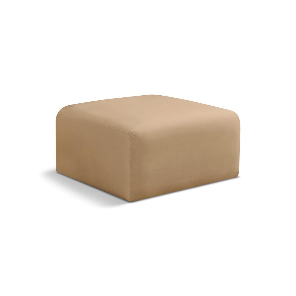 Meridian Arc Camel Velvet Ottoman