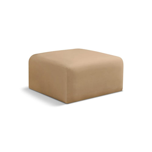 Meridian Arc Camel Velvet Ottoman