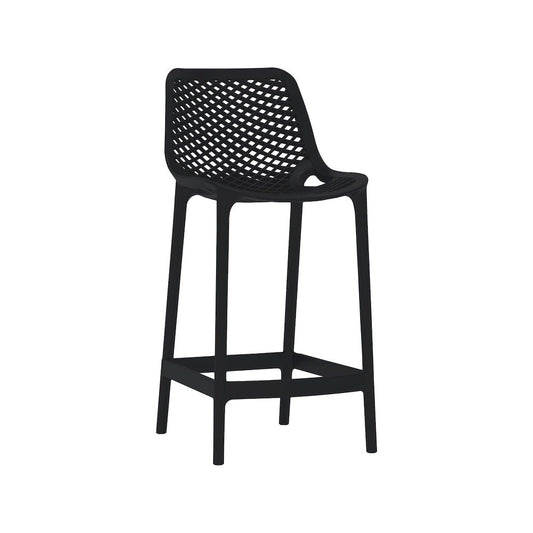 Meridian Mykonos Black Outdoor Patio Stool Set of 4