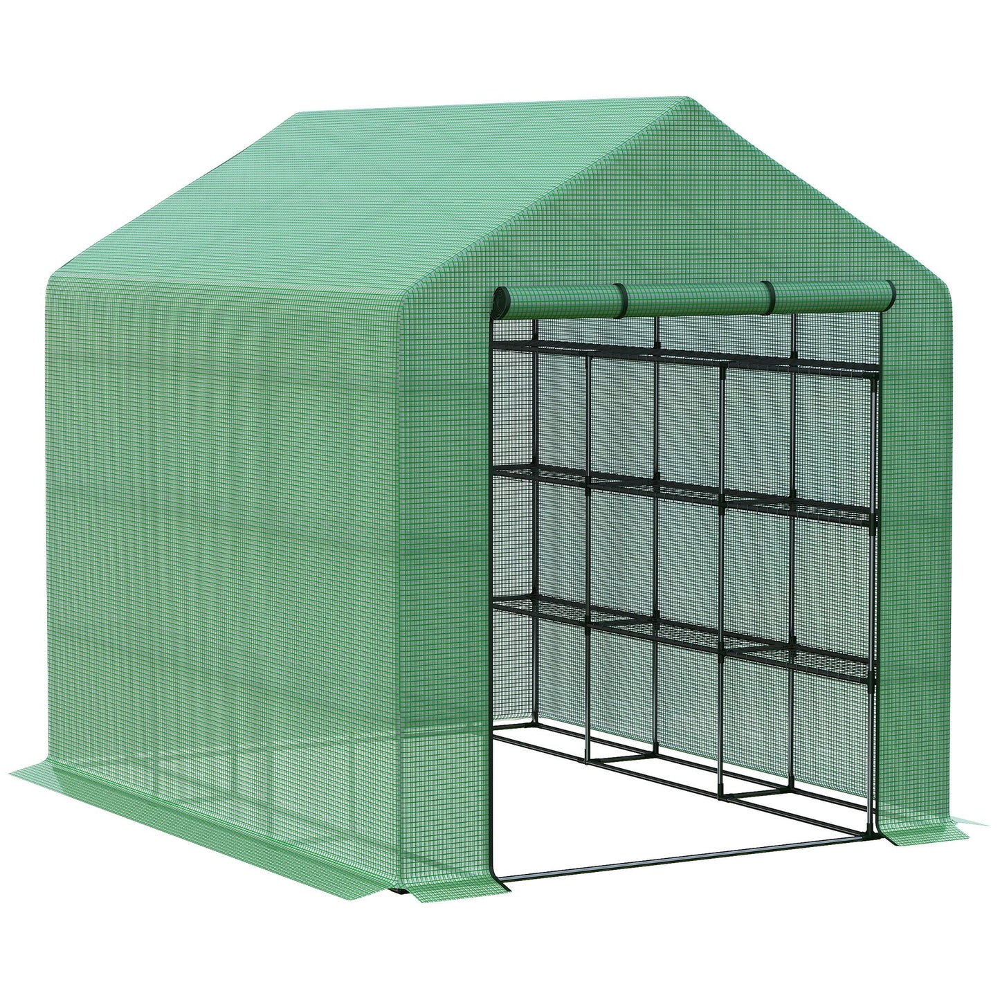 Iseryn 8-ft L x 9-ft W x 6-ft H Green Greenhouse