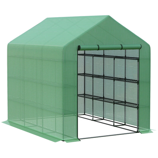 Iseryn 8-ft L x 9-ft W x 6-ft H Green Greenhouse