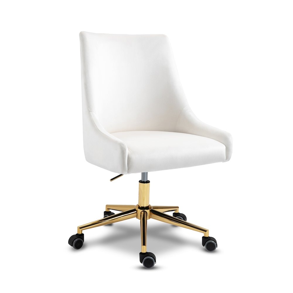 Meridian Karina Cream Velvet Office Chair