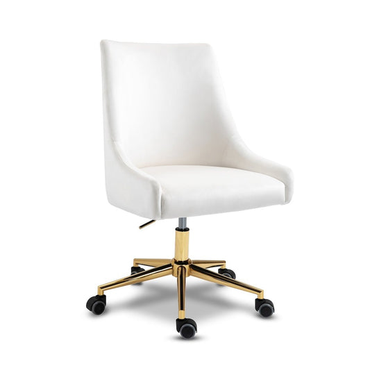 Meridian Karina Cream Velvet Office Chair