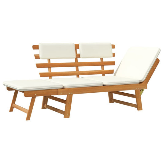Benzara 60.2-in W x 29.1-in H White, Brown Acacia Garden Bench