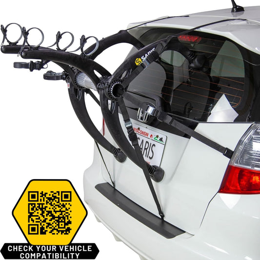 Saris Bike Racks - Bones EX Car Trunk Bicycle Rack Carrier - Mounts 3 Bikes - Black