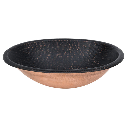 PREMIER COPPER PRODUCTS Copper 19-in Drop-in Oval Transitional Glazed Black Bathroom Sink