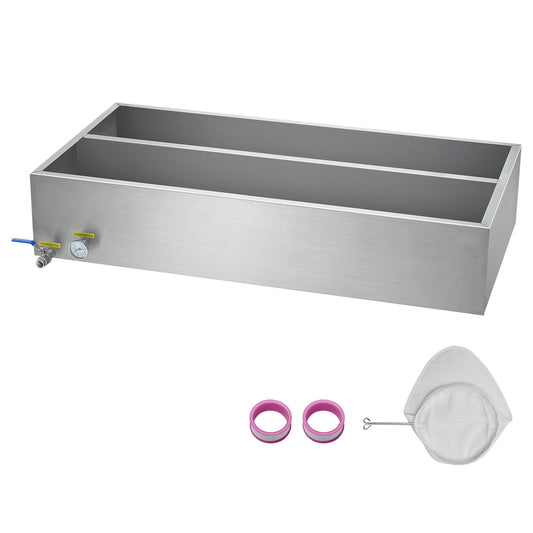 VEVOR Maple Syrup Evaporator Pan  47 Gallon  683 Cups of 8.8oz Maple Syrup  Flat Evaporator Pan with Thermometer  1 Valve and 3 Heating Methods  304 Stainless Steel Maple Syrup Pan for Home  Outdoor