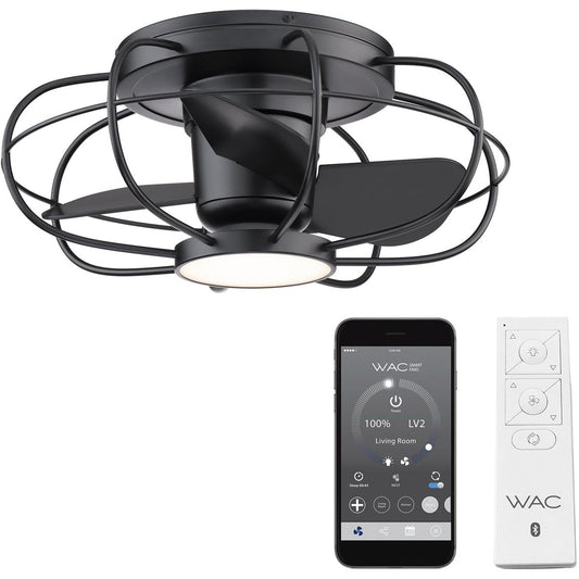 WAC Lighting  F-096L-MB Aella 22 inch Matte Black Flush Mount Ceiling Fans