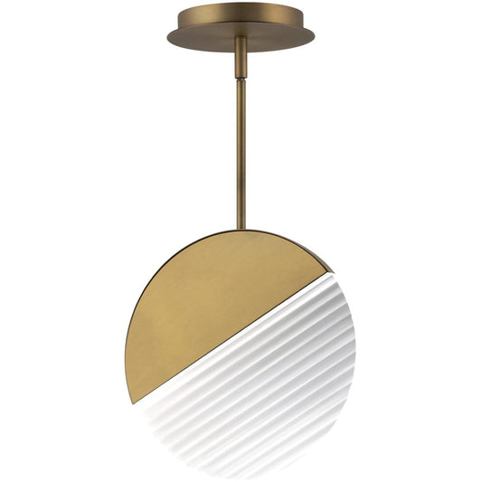 WAC Lighting  PD-25410-40-AB Crescent LED 10 inch Aged Brass Pendant Ceiling Light in 4000K dweLED