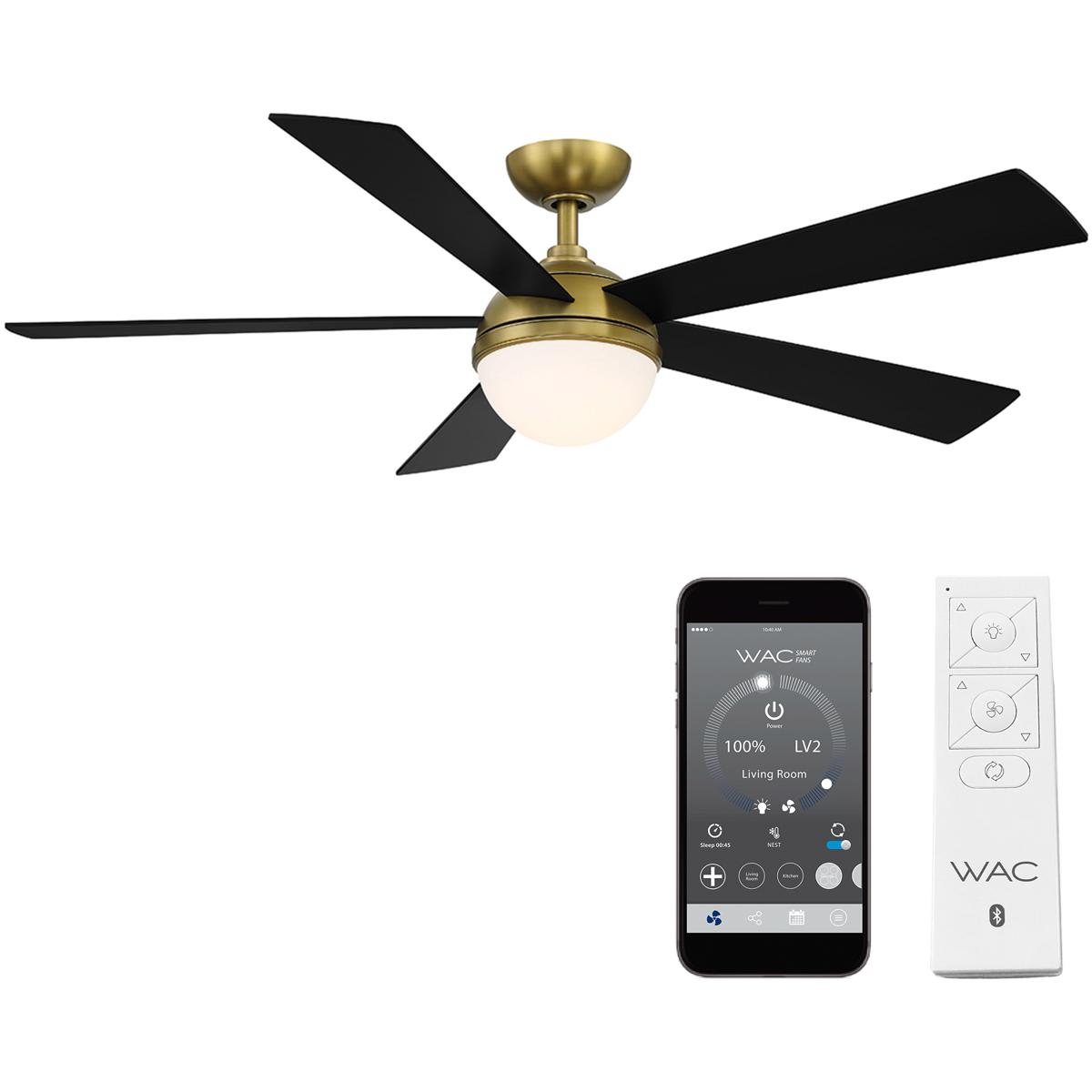 WAC Lighting  F-053L-SB/MB Eclipse Indoor Ceiling Fan Soft Brass Matte Black