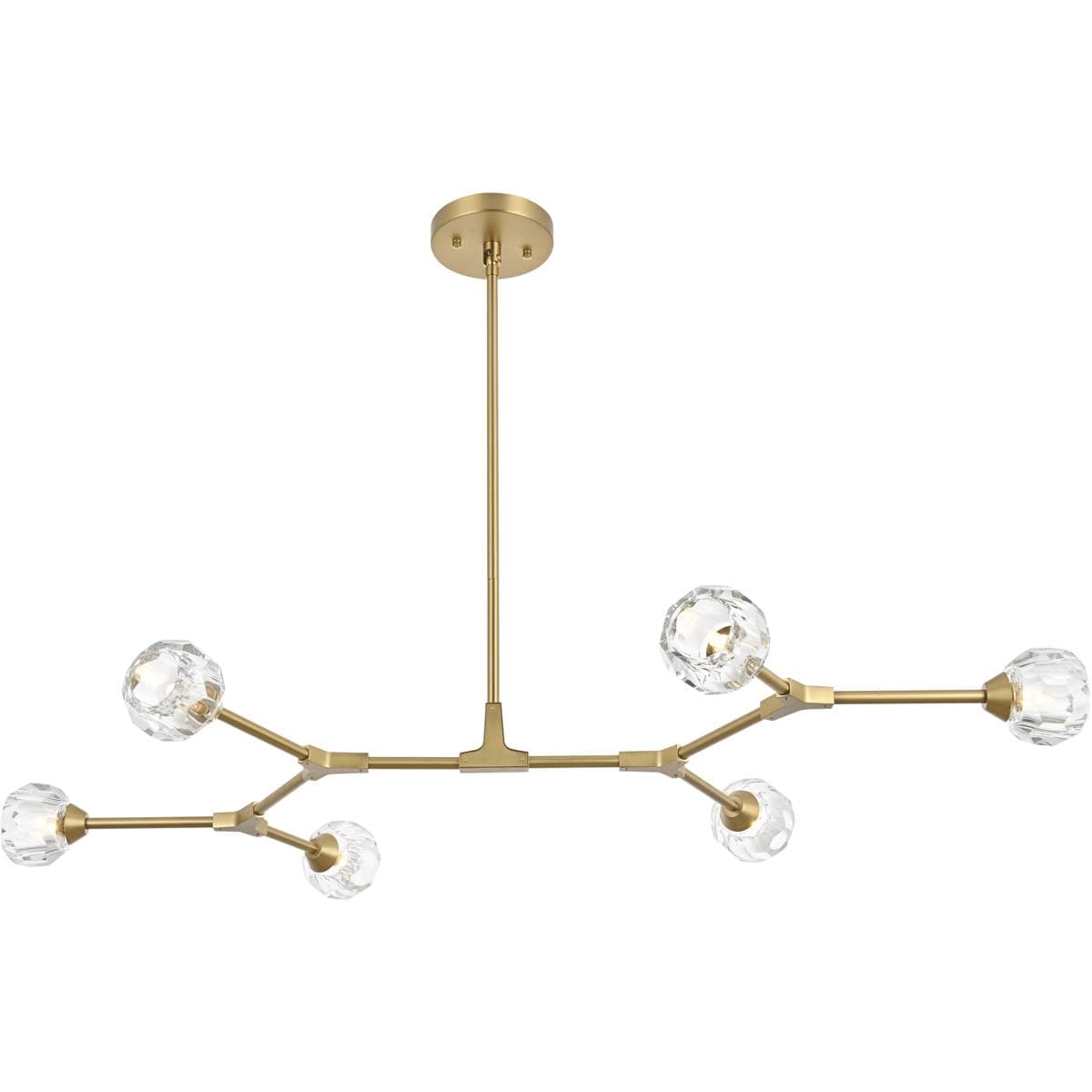 Elegant Lighting  3508D50G Zayne 6 Light 49 inch Gold Pendant Ceiling Light