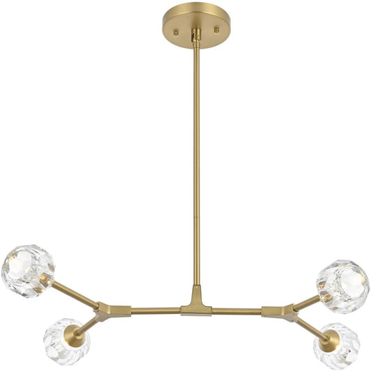 Elegant Lighting  3508D30G Zayne 4 Light 29 inch Gold Pendant Ceiling Light