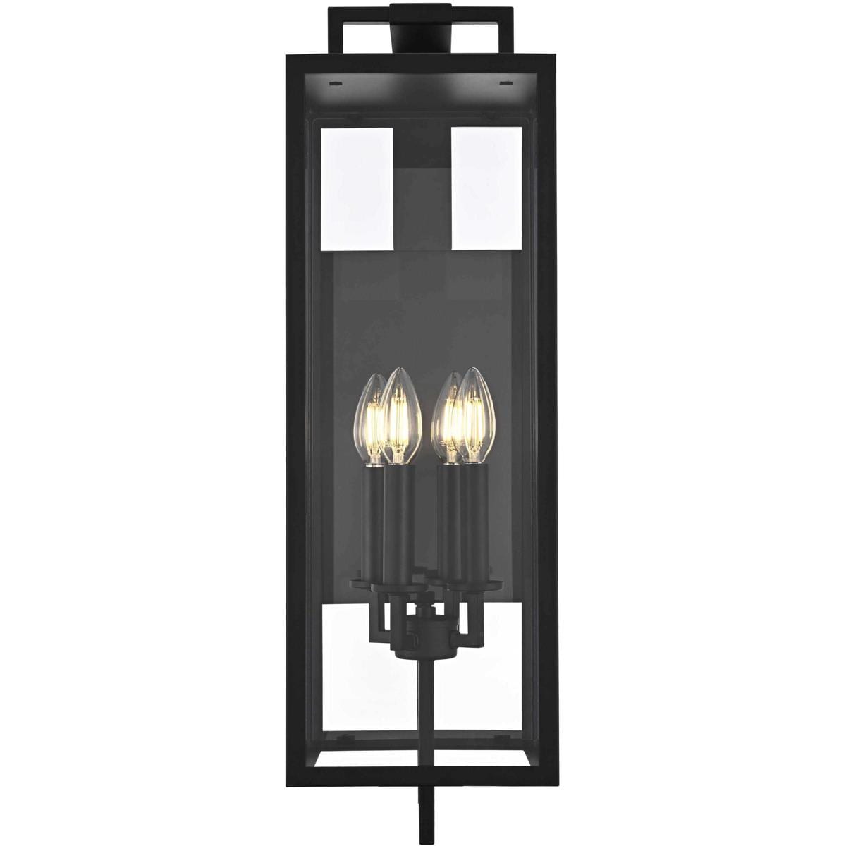 Elegant Lighting  OD809W26BK Jairo 4 Light 26 inch Black Outdoor Wall Sconce
