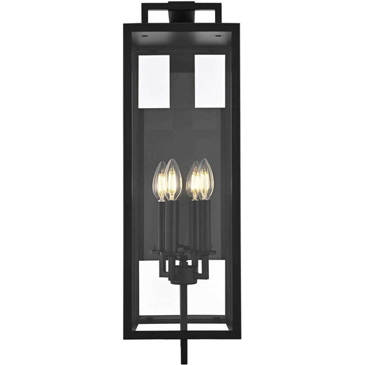 Elegant Lighting  OD809W26BK Jairo 4 Light 26 inch Black Outdoor Wall Sconce