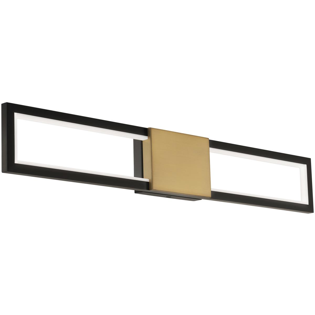 WAC Lighting  WS-83432-BK/AB Peekaboo LED 32 inch Black Aged Brass Bath Vanity and Wall Light dweLED