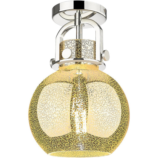 Innovations Lighting  410-1F-PN-G410-8ME Newton Sphere Flush Mount Polished Nickel