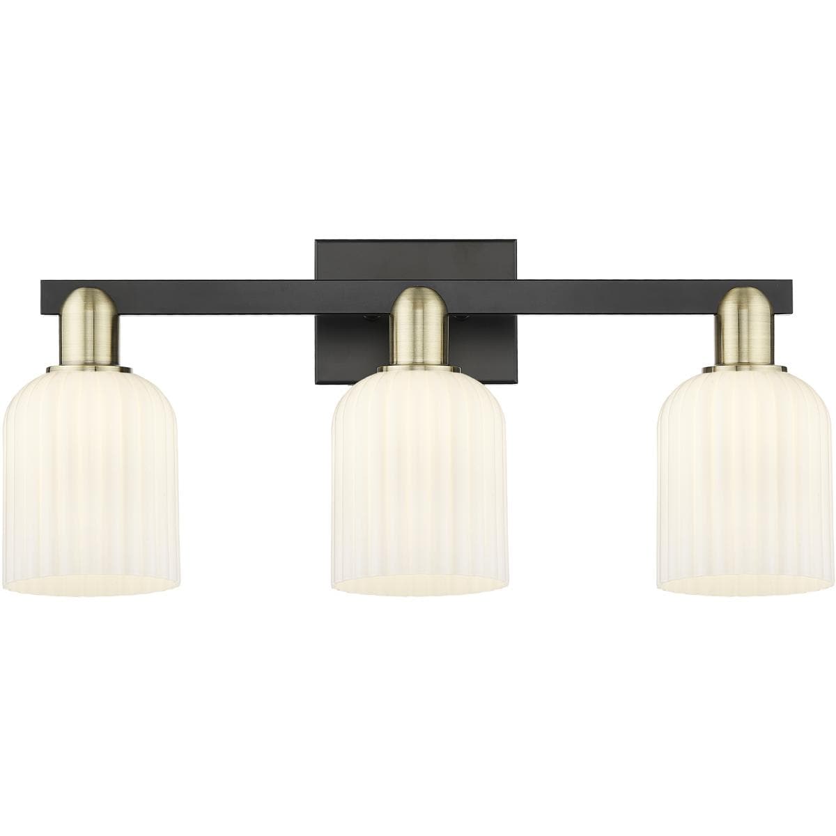 Innovations Lighting  716-3W-BAB-G559-5GWH Bridal Veil Bathroom Vanity Light Black Antique Brass