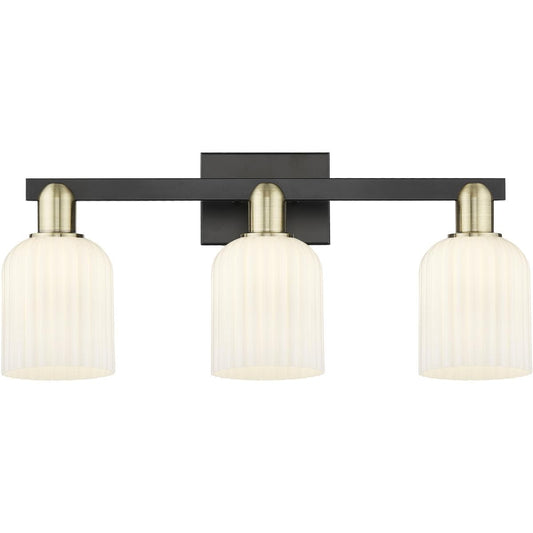Innovations Lighting  716-3W-BAB-G559-5GWH Bridal Veil Bathroom Vanity Light Black Antique Brass