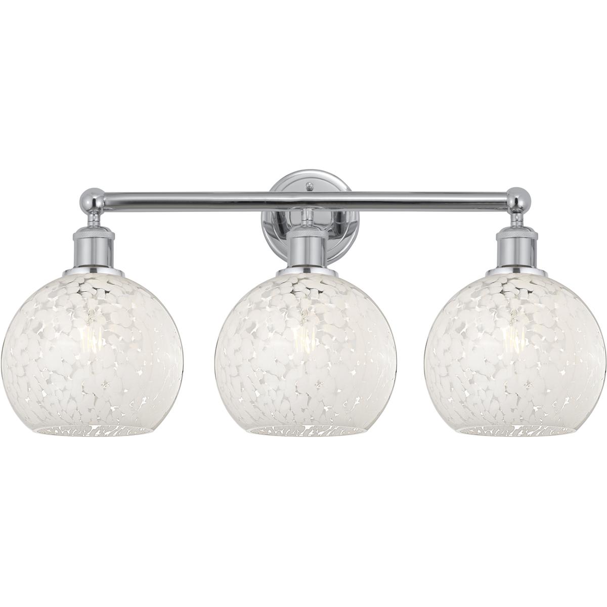 Innovations Lighting  616-3W-PC-G1216-8WM Edison White Mouchette Bathroom Vanity Light