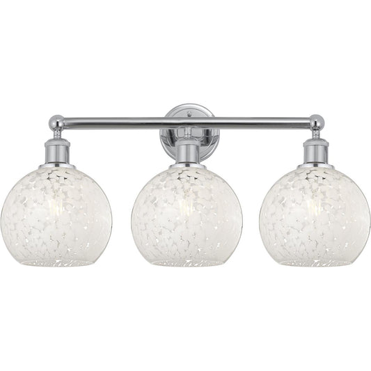 Innovations Lighting  616-3W-PC-G1216-8WM Edison White Mouchette Bathroom Vanity Light