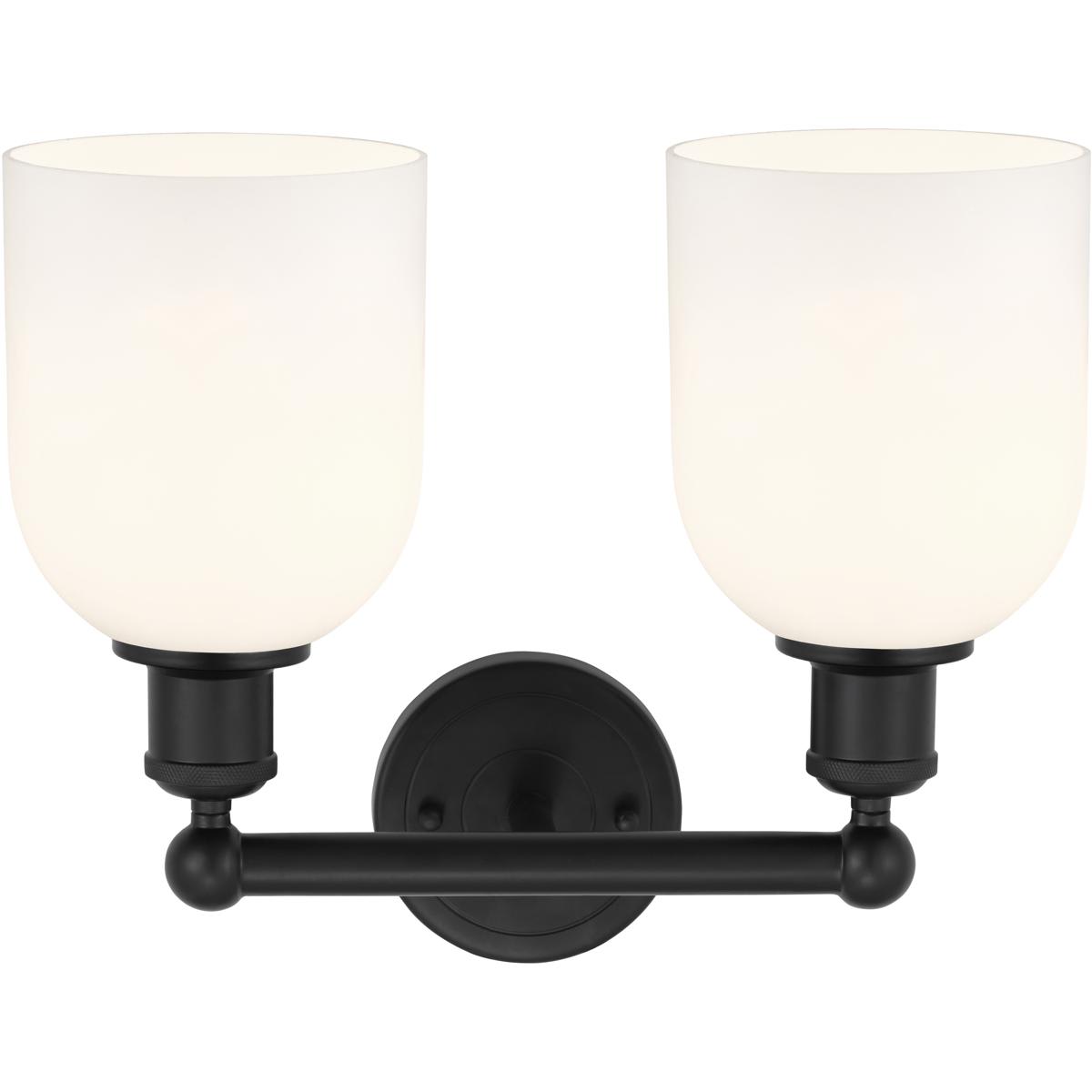 Innovations Lighting  616-2W-BK-G558-6GWH Edison Bella Bathroom Vanity Light Matte Black