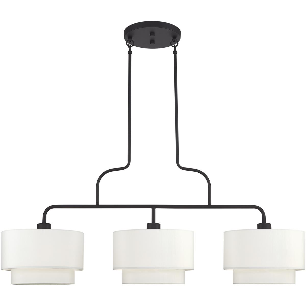 Livex Lighting  50303-07 Manorwood 3 Light 49 inch Bronze Linear Chandelier Ceiling Light