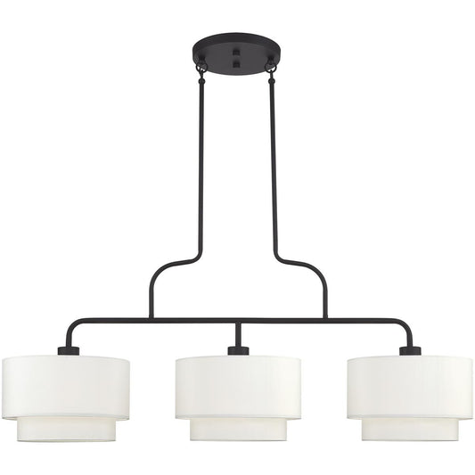 Livex Lighting  50303-07 Manorwood 3 Light 49 inch Bronze Linear Chandelier Ceiling Light