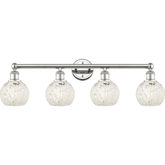 Innovations Lighting  616-4W-PN-G1216-6WM Edison White Mouchette Bathroom Vanity Light