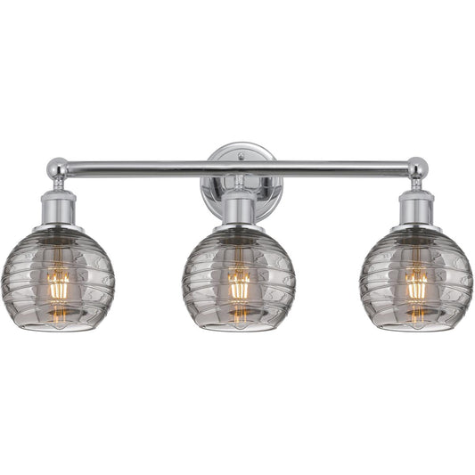 Innovations Lighting  616-3W-PC-G1213-6SM Edison Athens Deco Swirl Bathroom Vanity Light