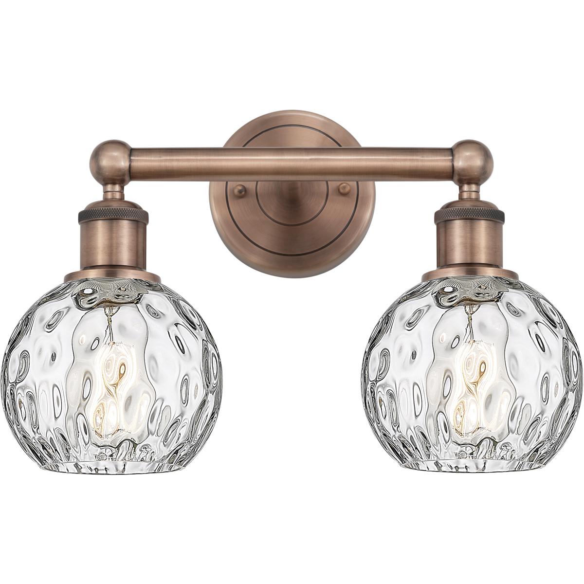 Innovations Lighting  616-2W-AC-G1215-6 Athens Water Glass Bathroom Vanity Light Antique Copper