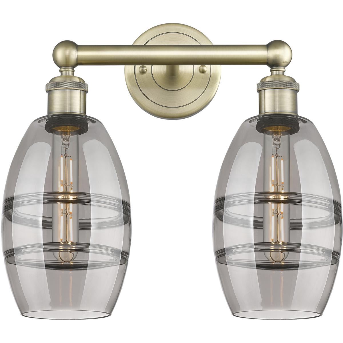 Innovations Lighting  616-2W-AB-G557-6SM Edison Vaz Bathroom Vanity Light Antique Brass