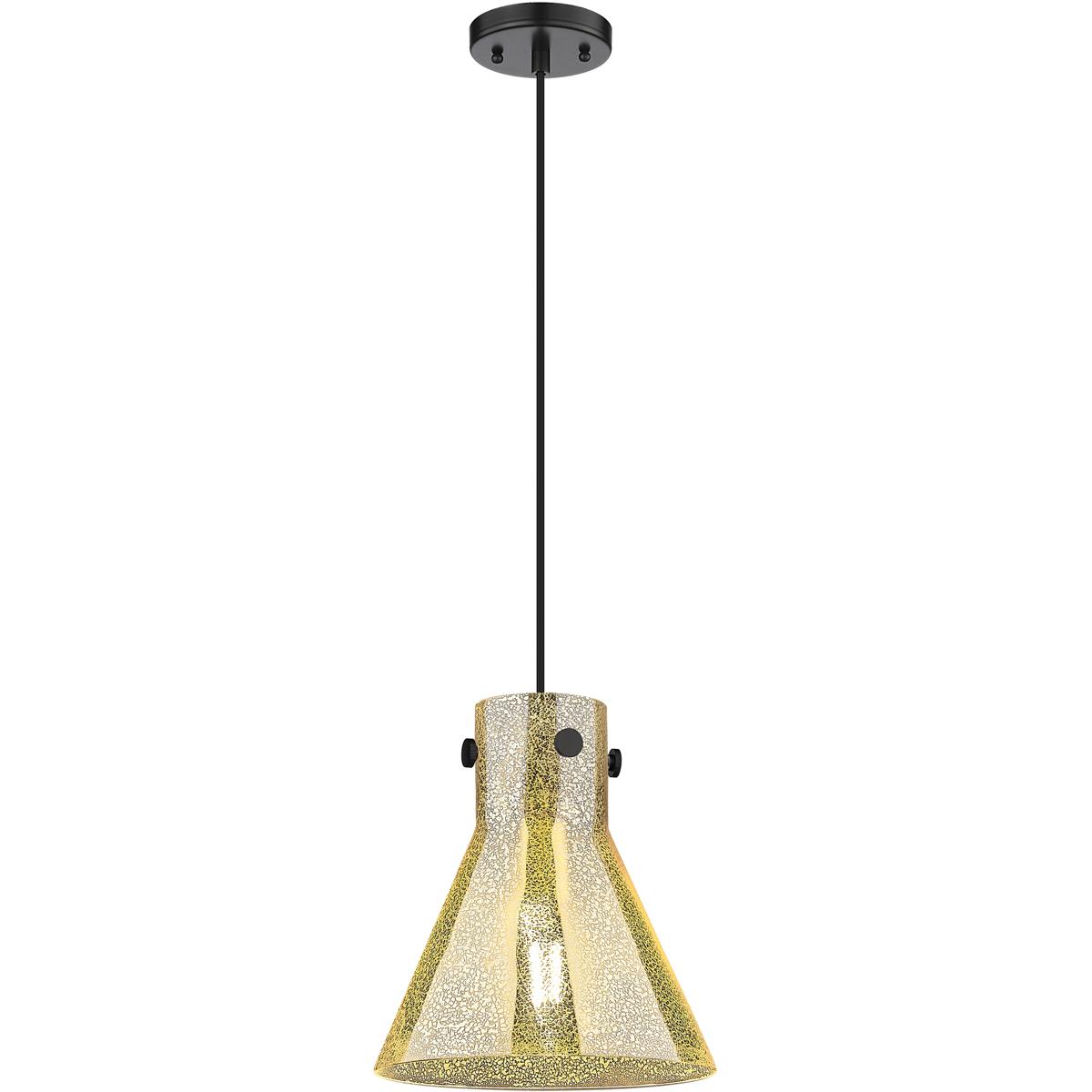 Innovations Lighting  410-1PM-BK-G411-10ME Downtown Urban Newton Cone Pendant Matte Black