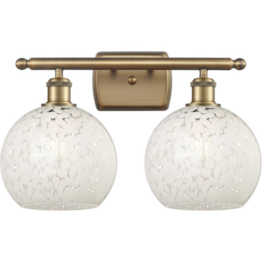 Innovations Lighting  516-2W-BB-G1216-8WM Ballston White Mouchette Bathroom Vanity Light