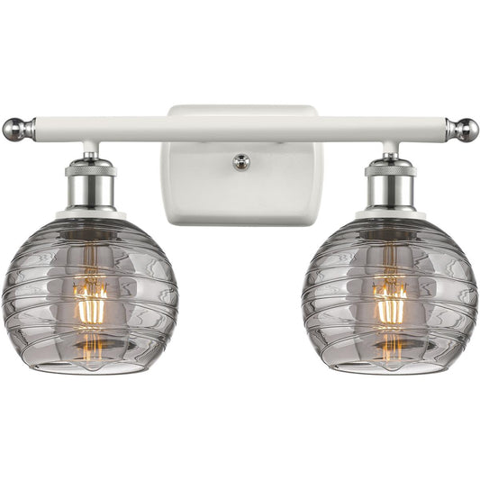 Innovations Lighting  516-2W-WPC-G1213-6SM Ballston Athens Deco Swirl Bathroom Vanity Light