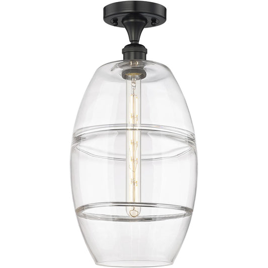 Innovations Lighting  616-1F-BK-G557-10CL Edison Vaz Semi-Flush Mount Matte Black