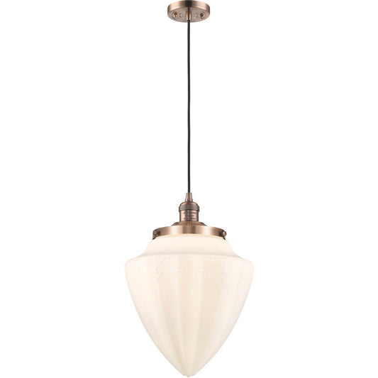 Innovations Lighting  201C-AC-G661-12 Franklin Restoration Bullet Mini Pendant Antique Copper