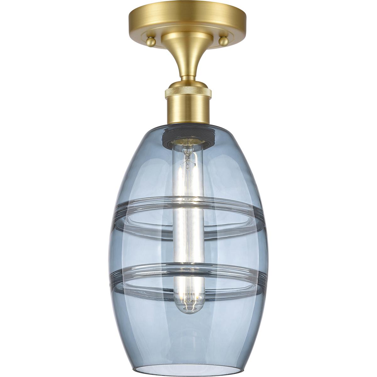 Innovations Lighting  516-1C-SG-G557-6BL Ballston Vaz Semi-Flush Mount Satin Gold