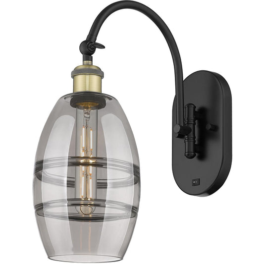Innovations Lighting  518-1W-BAB-G557-6SM Ballston Vaz Wall Sconce Black Antique Brass