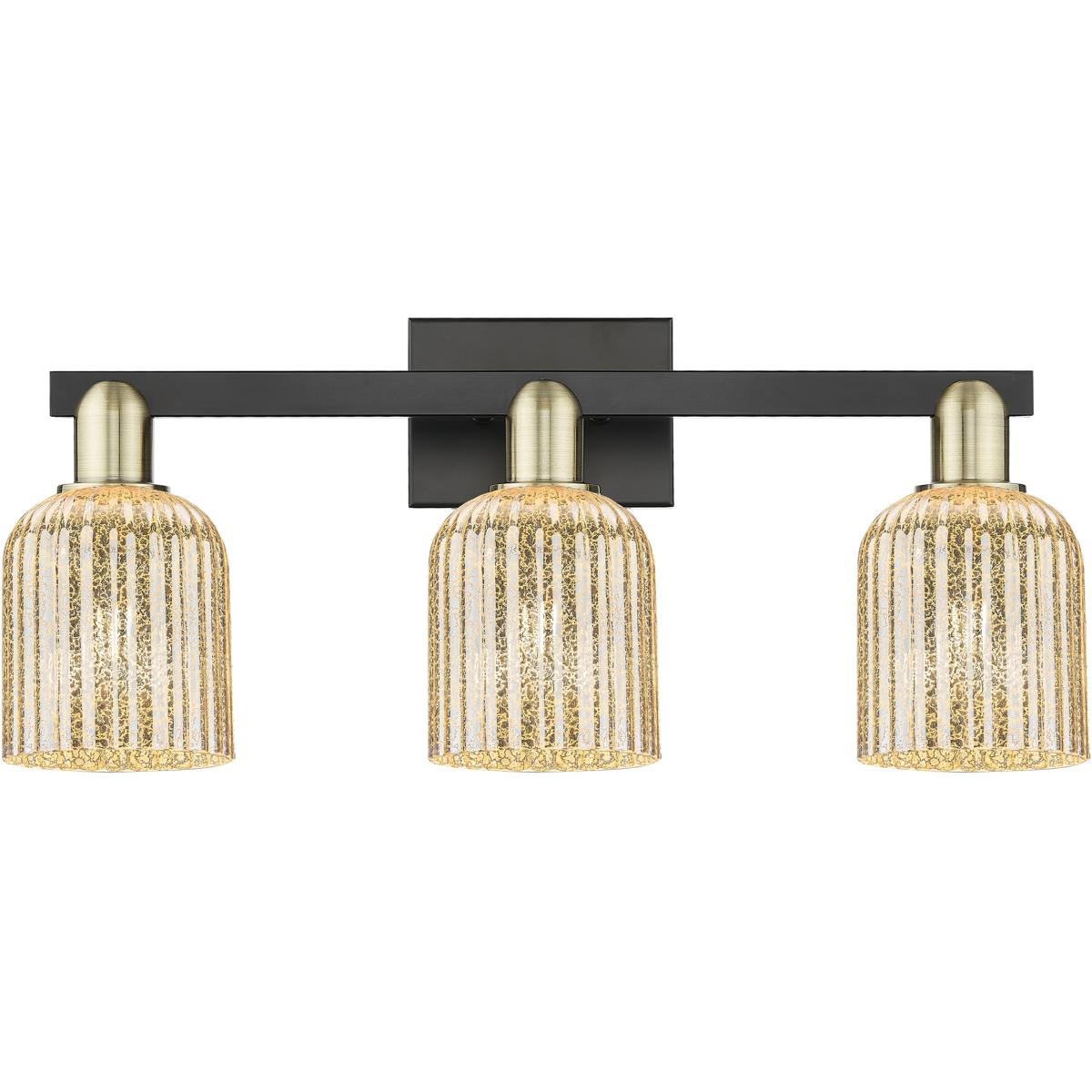 Innovations Lighting  716-3W-BAB-G559-5ME Bridal Veil Bathroom Vanity Light Black Antique Brass