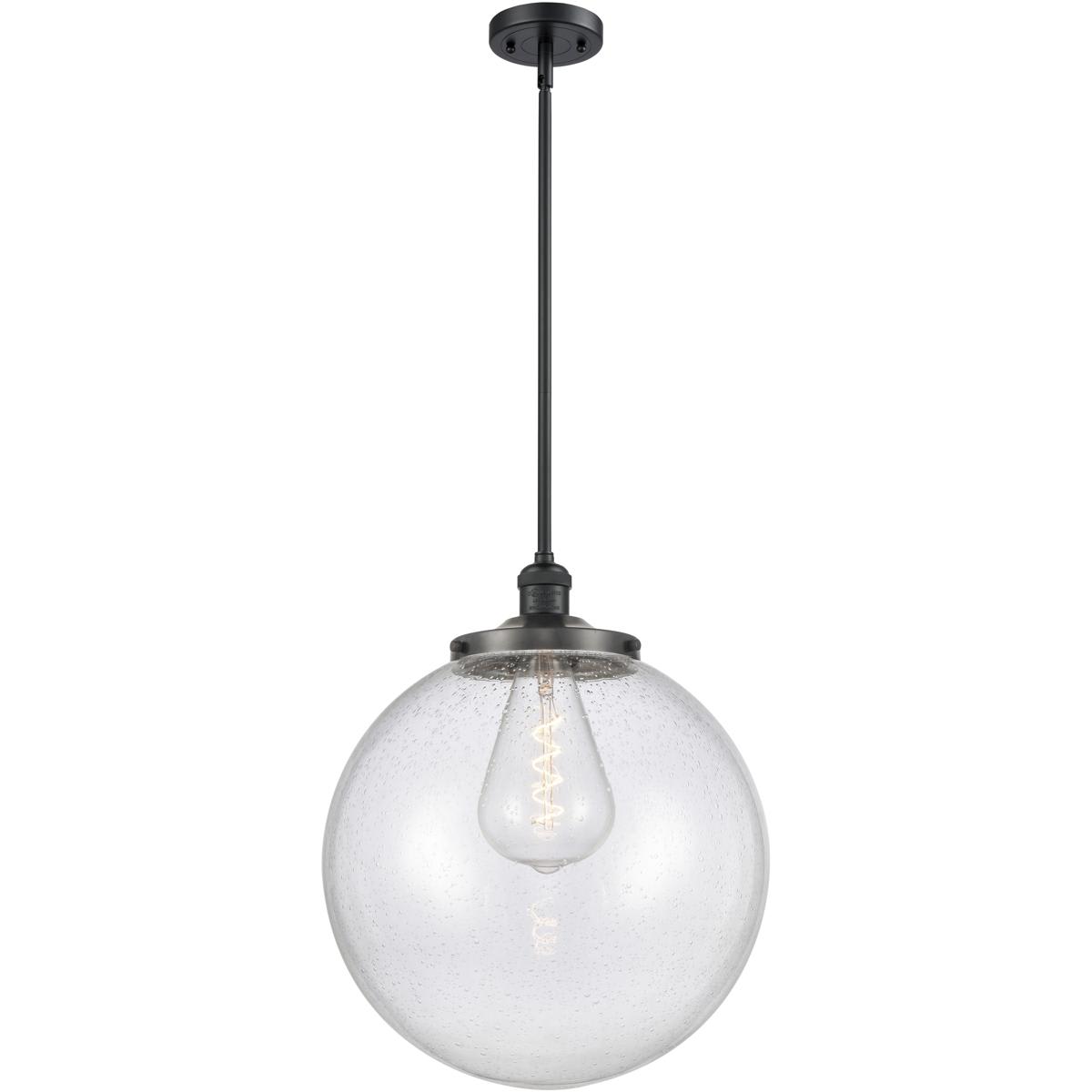 Innovations Lighting  201S-BK-G204-16-LED Franklin Restoration Beacon Pendant Matte Black