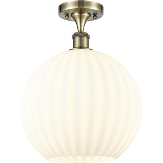 Innovations Lighting  516-1C-AB-G1217-12WV Ballston White Venetian Semi-Flush Mount Antique Brass