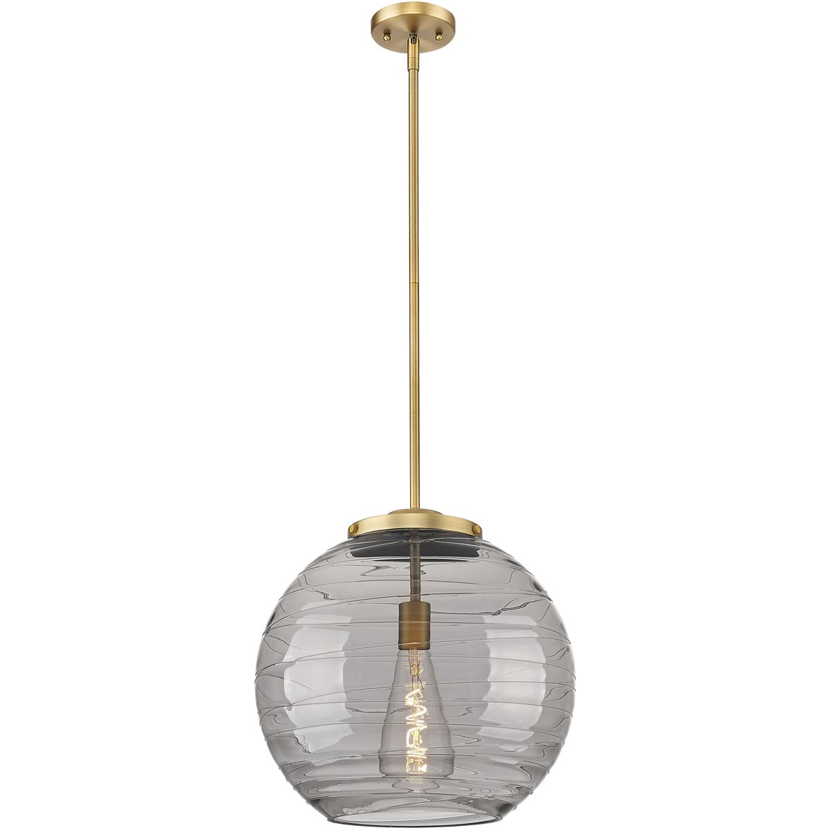 Innovations Lighting  221-1S-BB-G1213-16SM Ballston Athens Deco Swirl Pendant Brushed Brass
